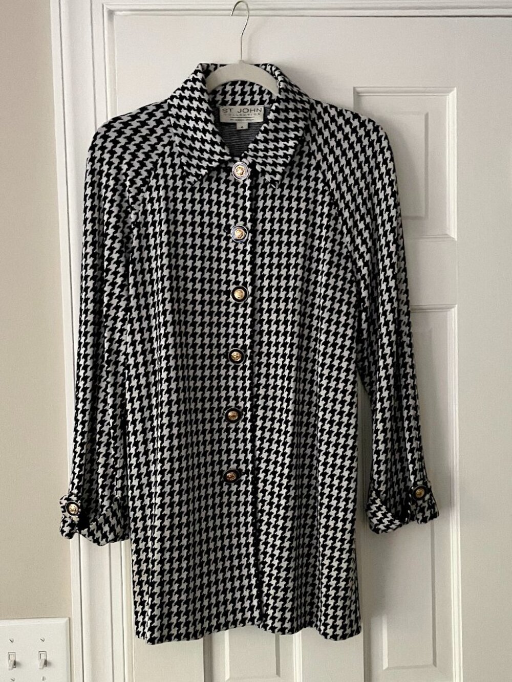 Vintage St. John Houndstooth Jacket and Skirt Set